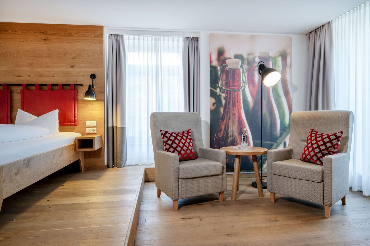 Sitzecke im Brauhauszimmer mit Terrasse